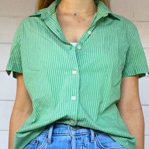 Plaid Green Short Sleeve Button Down